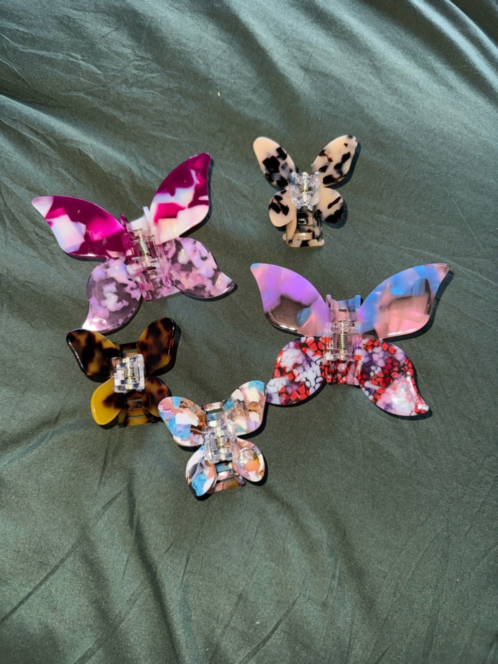 Assorted Butterfly Resin Hair Clips - Multicolor Set